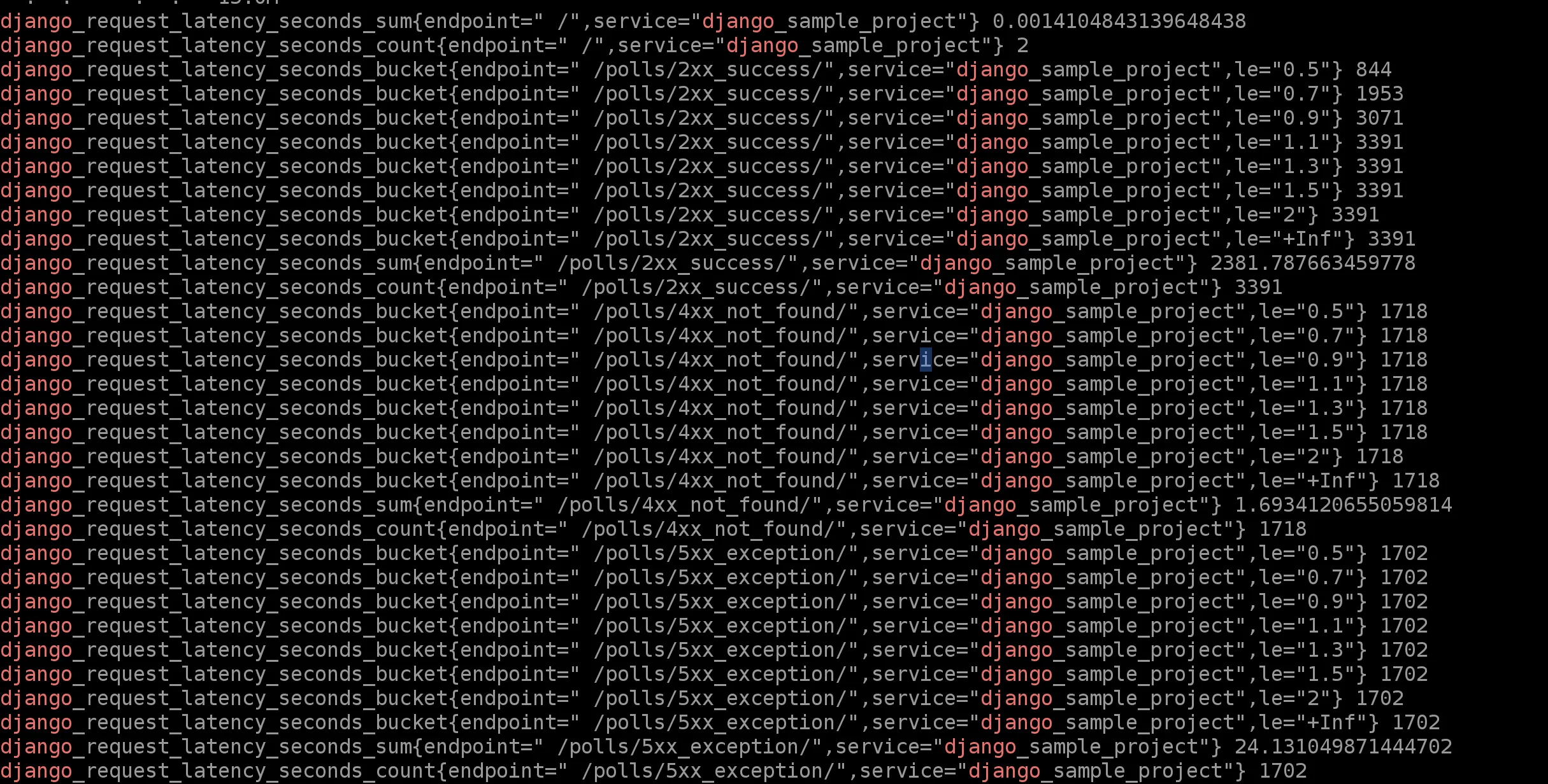 scrape target output