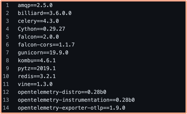 Python packages required for the application